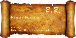 Rieth Rozina névjegykártya